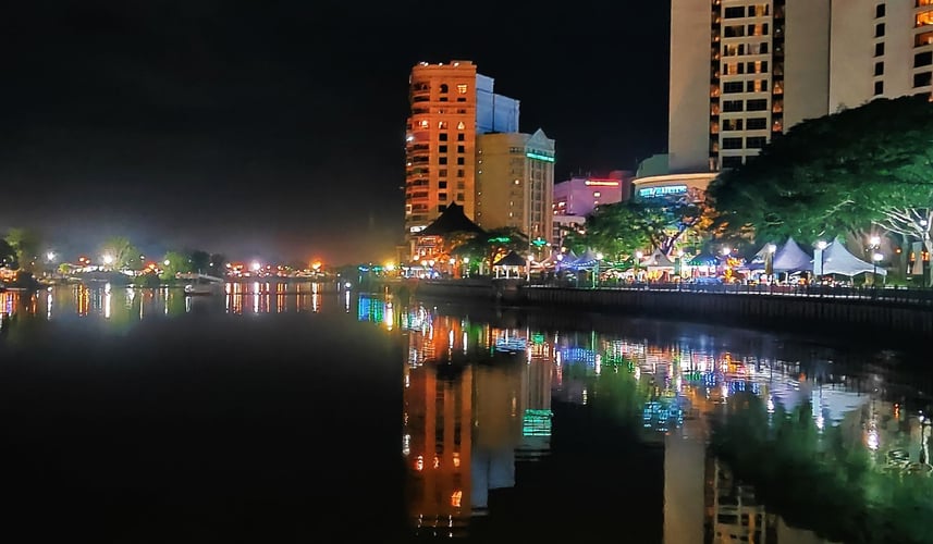 Kuching waterfront at night