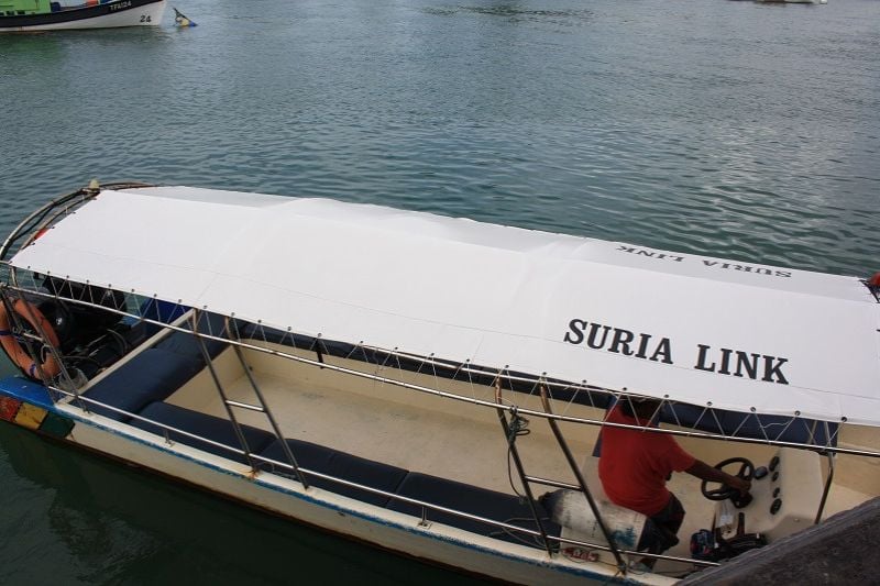 boat ride from marang jetty to kapas island