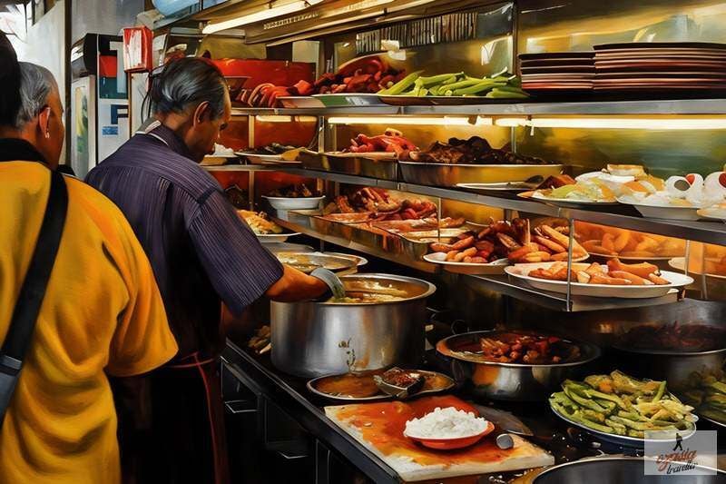 Line Clear a popular Nasi Kandar Restaurant in Penang
